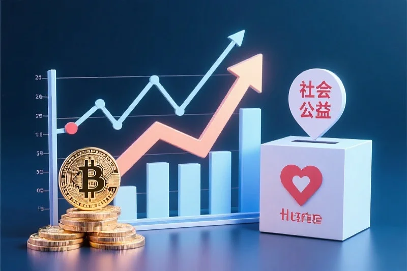 象征着公益金流向和增长的图表
